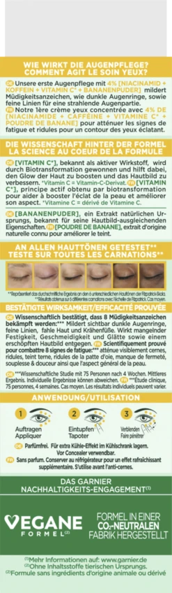 Garnier SkinActive Vitamin C Glow Booster Anti-Müdigkeits Augencreme -Catrice Cosmetics Geschäft MAM 10172796 SHOP IMAGE 1.4