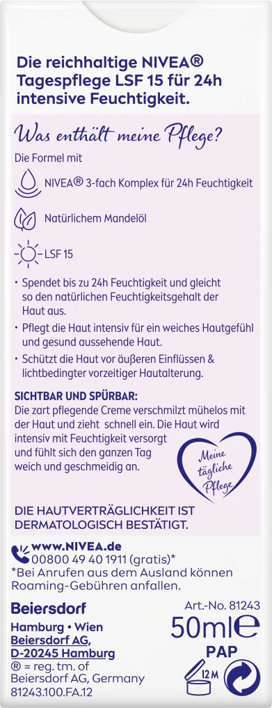 NIVEA Reichhaltige Tagespflege 24h Feuchtigkeit 4 NIVEA Reichhaltige Tagespflege 24h Feuchtigkeit – Bild 2